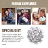 Floral Button Cover Cufflinks view 4