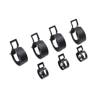 Spring Hose Clamps, 10-Pack, Black, M6–M30, Galvanized Steel (M25)