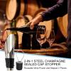 Wine Bottle Pourer with Stopper - 2-in-1 Stainless Steel Wine Accessory view 2