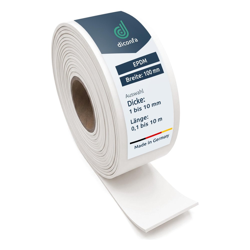diconfa Light EPDM Rubber Strip, 100 mm Wide, 4,900 mm Long, 1.5 mm Thick