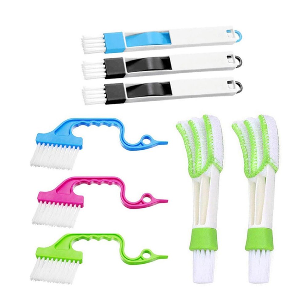 Baluue 8-Piece Plastic Cleaning Brushes for Window Gaps and Grooves, Bathroom and