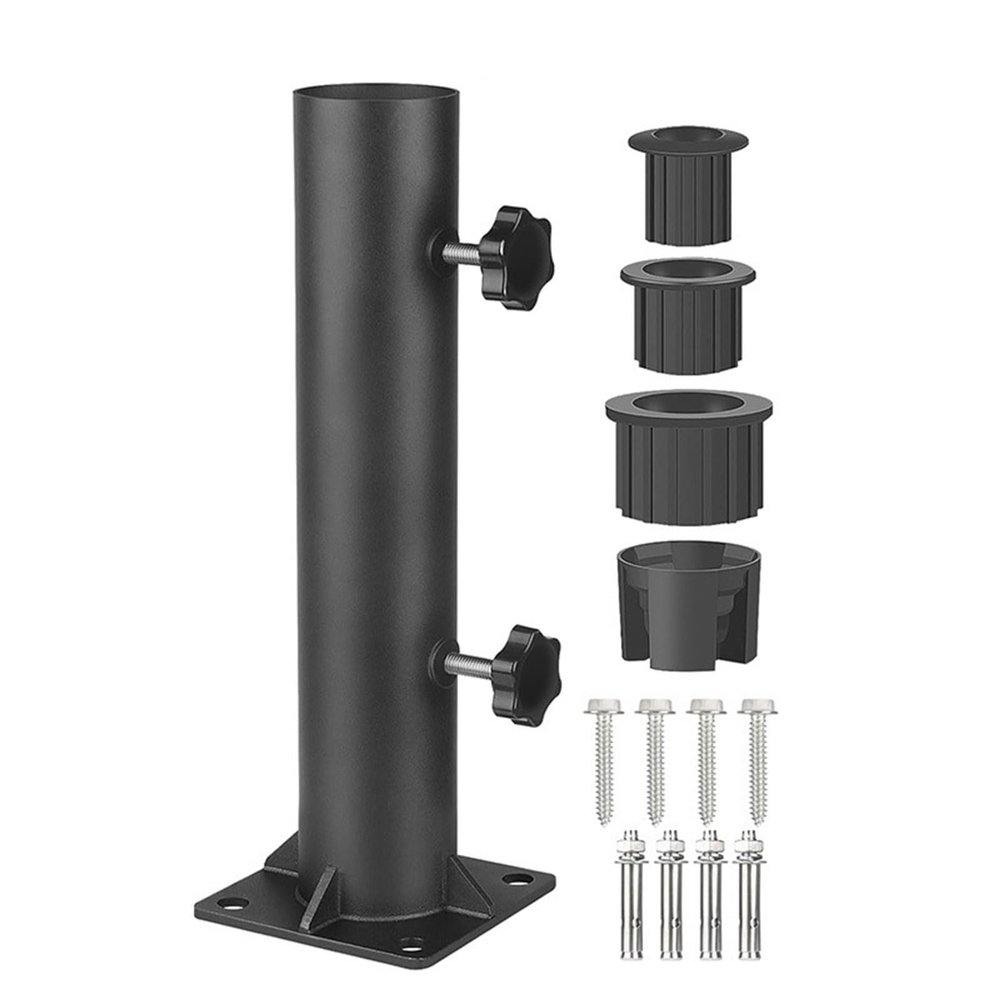YPBEW Deck Umbrella Holder Base, Flagpole Stand with Sleeves and Screws, Replacement Metal Bracket