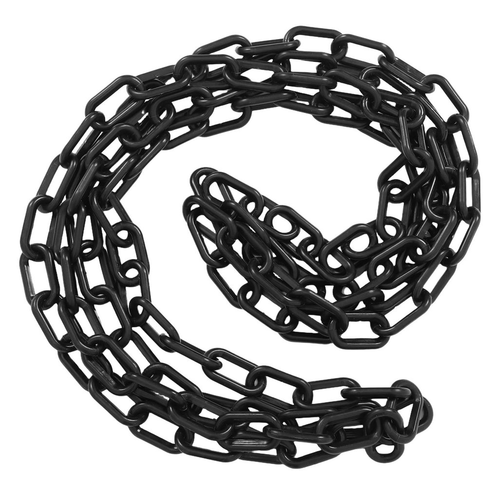 VALICLUD Black Plastic Link Chain, 10 mm, 5 m, Cuttable and Reusable