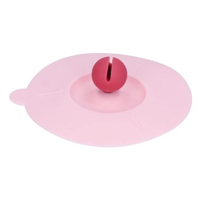Riuulity Silicone Cup Lid, Food-Grade, Lightweight, Portable, Dustproof (PINK)