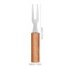 Veemoon 6-Piece Stainless Steel Grilled Corn Forks with Wooden Handles view 2