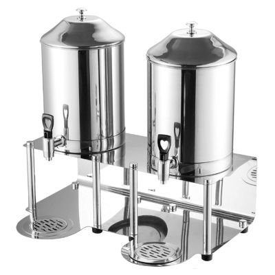 VNVFJKLO 16 L Commercial Stainless Steel Beverage Dispenser with Double Tanks