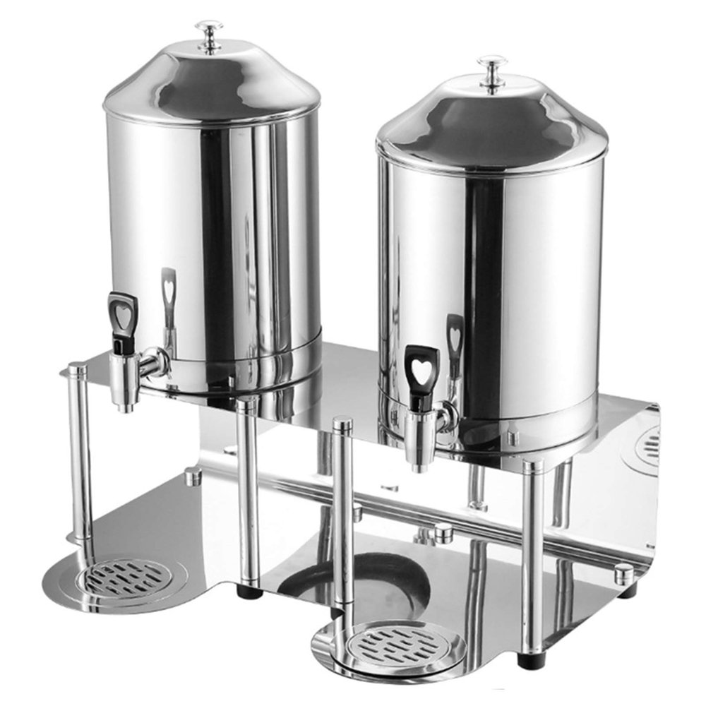VNVFJKLO 16 L Commercial Stainless Steel Beverage Dispenser with Double Tanks