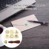 YPBEW Flower Seal Stamp Set with Wooden Handle, 6 Pieces view 2