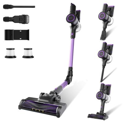 Stanew Foldable Cordless Stick Vacuum, 45 kPa, 550 W Brushless Motor, LED Light, 0.8 L Dustbin, HEPA Filter
