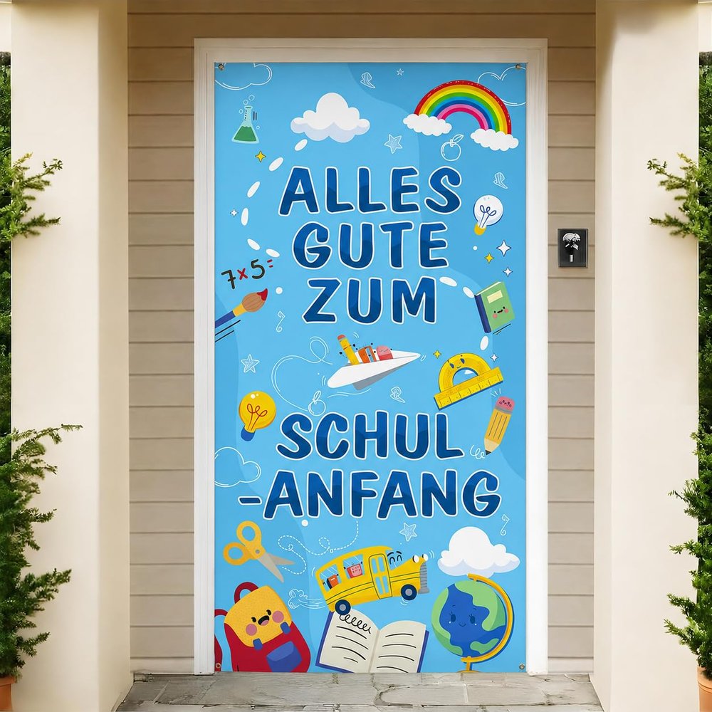 Back to School Decoration Banner, Best Wishes for School Start 90 x 185 cm