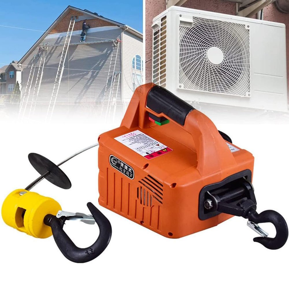 ERSINIAN Portable Cordless Electric Hoist with Remote Control and Overload Protection, 200 kg Capacity, 5 m/min