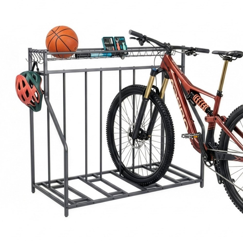 Relaxdays Floor Bike Rack for 4 Bikes, Anthracite