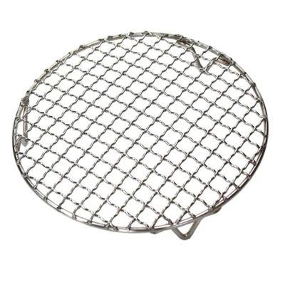 Round BBQ Grill Grate, 304 Stainless Steel, Reusable, Fire Pit Grate with Legs, Nonstick, Multifunctional Steaming and Cooling Rack, 42.5 cm