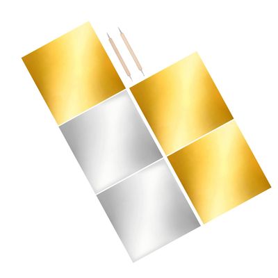 Double-Sided Aluminum Foil with Embossed Effect, Silver, 1 Set