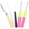 RIZGHWOY 5-Piece Latch Hook Set, Crochet Tools and Rug-Making Accessories with Wood, Plastic and Aluminum Alloy Hooks view 1