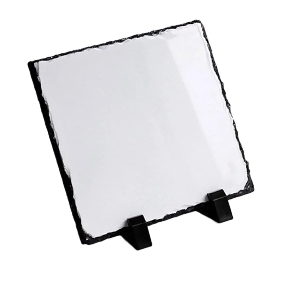 Customizable Rectangular Sublimation Slate Blanks with Stand, Adhesive Tape, Stone Plate and Transfer Film