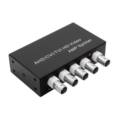 YPBEW 1-in-4-Out Video Distributor, 1-Channel-to-2-Channel Splitter for Split Visual Display in Surveillance Applications, CCTV Video Distributor Box