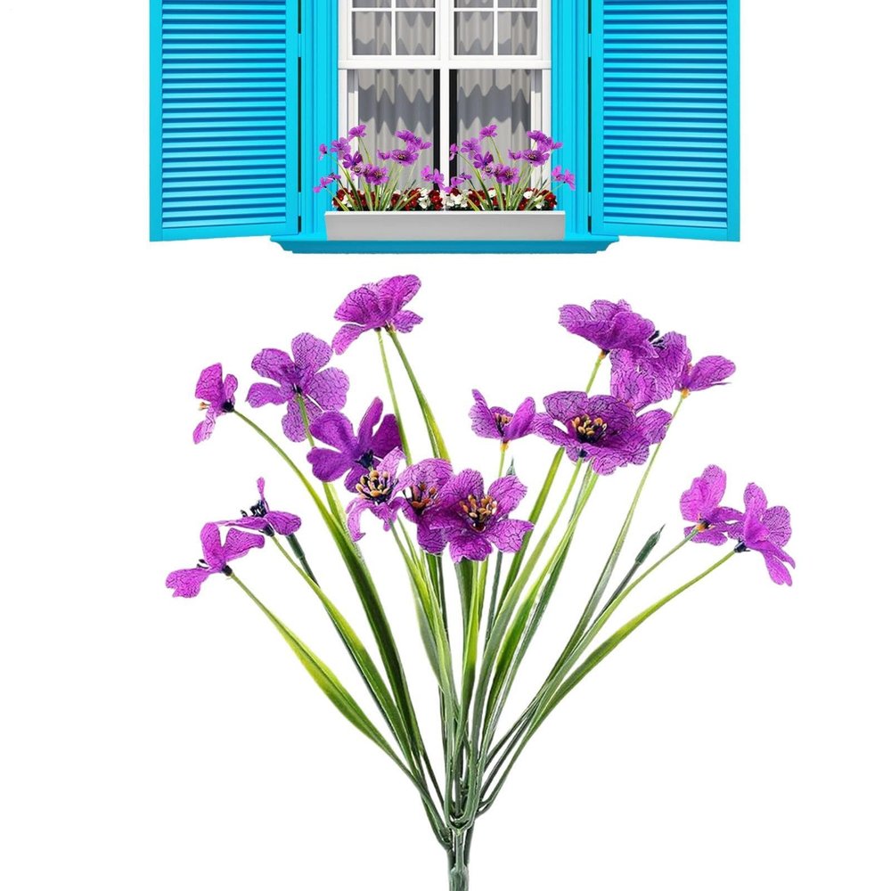 Artificial Violets - 12.8x4.72 Inches Faux Flower Decor