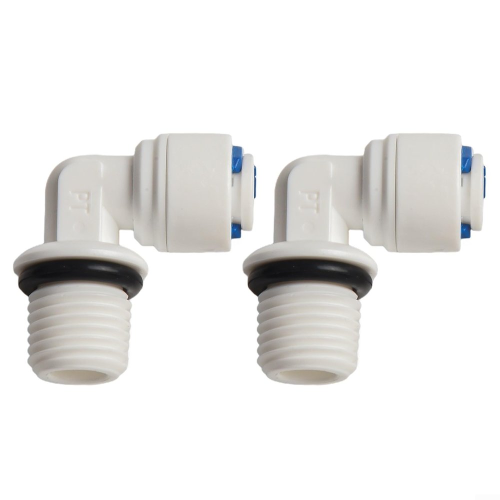 2-Pack 1/4 Inch Elbow Fittings with 12 mm Thread for Water Treatment Systems