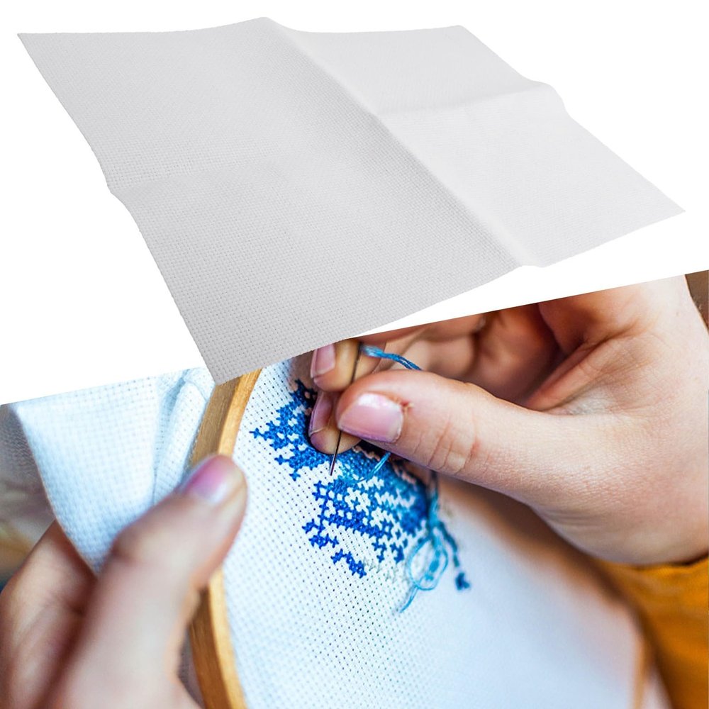 11CT White Cotton Cross Stitch Fabric 30 x 45 cm