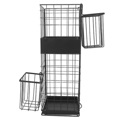 VALICLUD Wrought-Iron Umbrella Stand with Hooks and Drip Tray