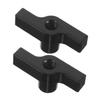 VALICLUD 2-Piece Black Aluminum Alloy T-Knob Wing Nuts for Stage Lighting view 1