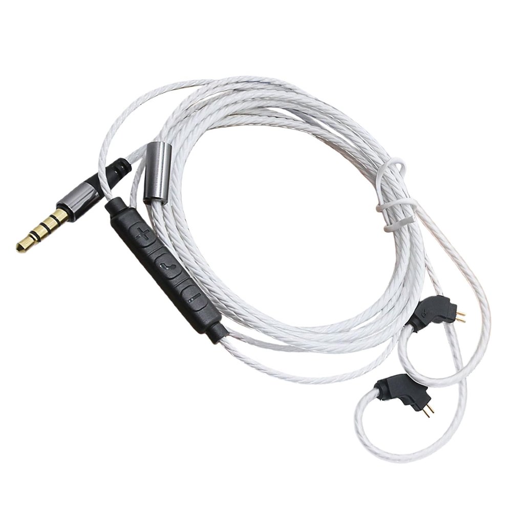 YPBEW 0.78 mm Angled Plug Headphone Replacement Cable with Microphone