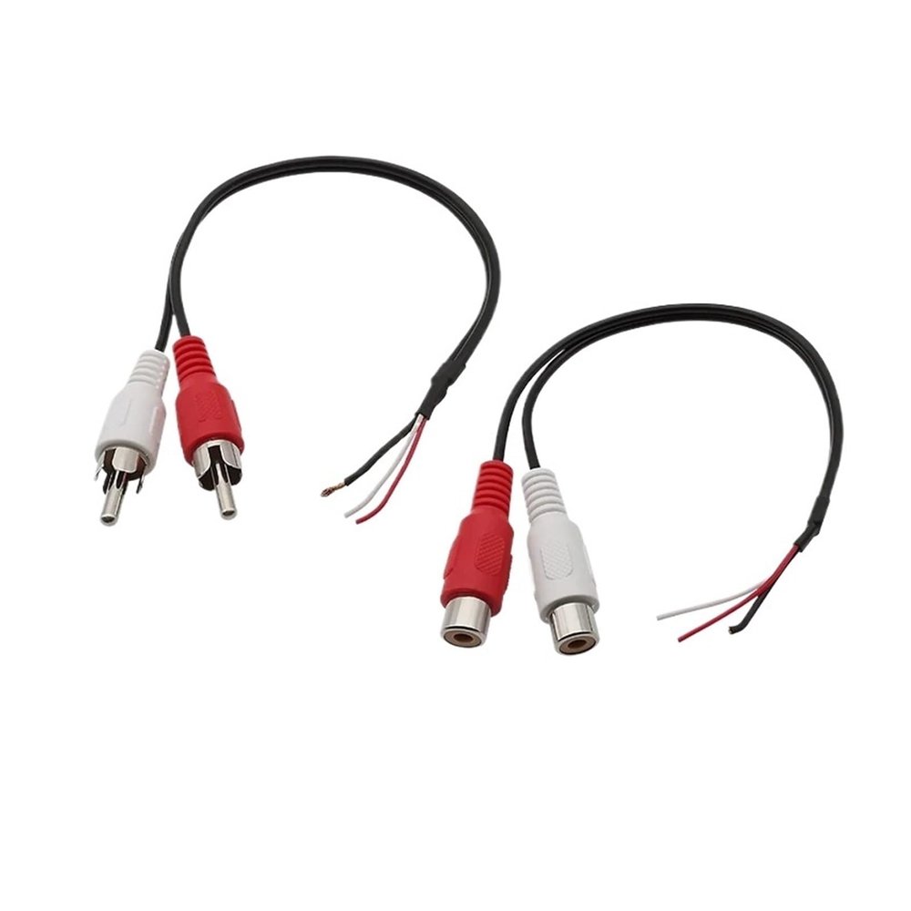 RCA Plug/Socket to Bare Wire Audio Speaker Cable, 20 cm (1 Male, 1 Female)
