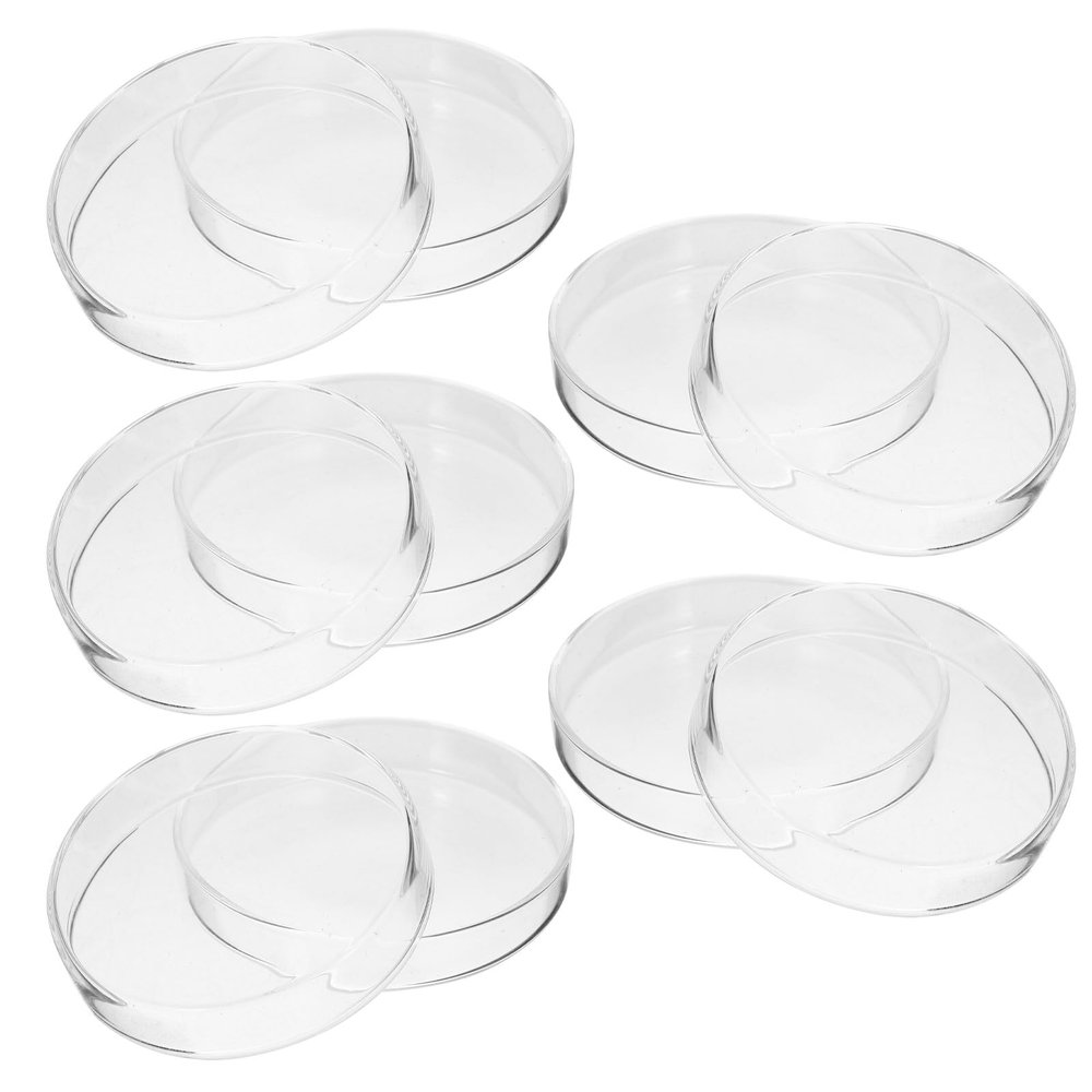 Zerodeko Glass Petri Dishes, Wear-Resistant and Shatterproof, 5-Pack with Lids, 90 mm