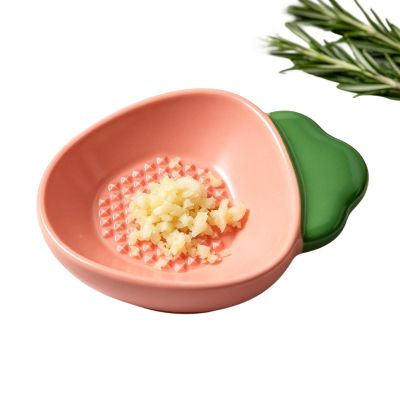 Ceramic Garlic Grater Plate - Carrot Shaped
