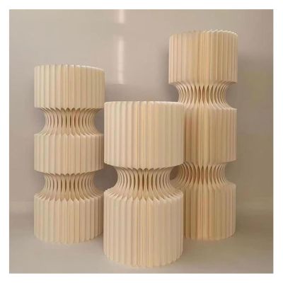 FBHFSUIEF Cylinder Stands, 3-Piece Set, Foldable Cardboard Columns