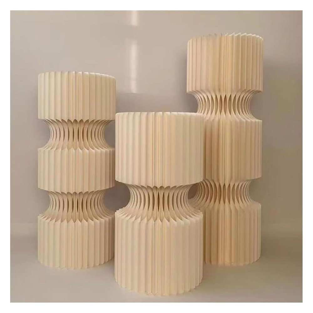 FBHFSUIEF Cylinder Stands, 3-Piece Set, Foldable Cardboard Columns