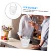 BESPORTBLE Transparent Glass Ice Bucket with Handle and Tongs, Stylish Design for Restaurants and Home view 2