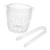 BESPORTBLE Transparent Glass Ice Bucket with Handle and Tongs, Stylish Design for Restaurants and Home view 3