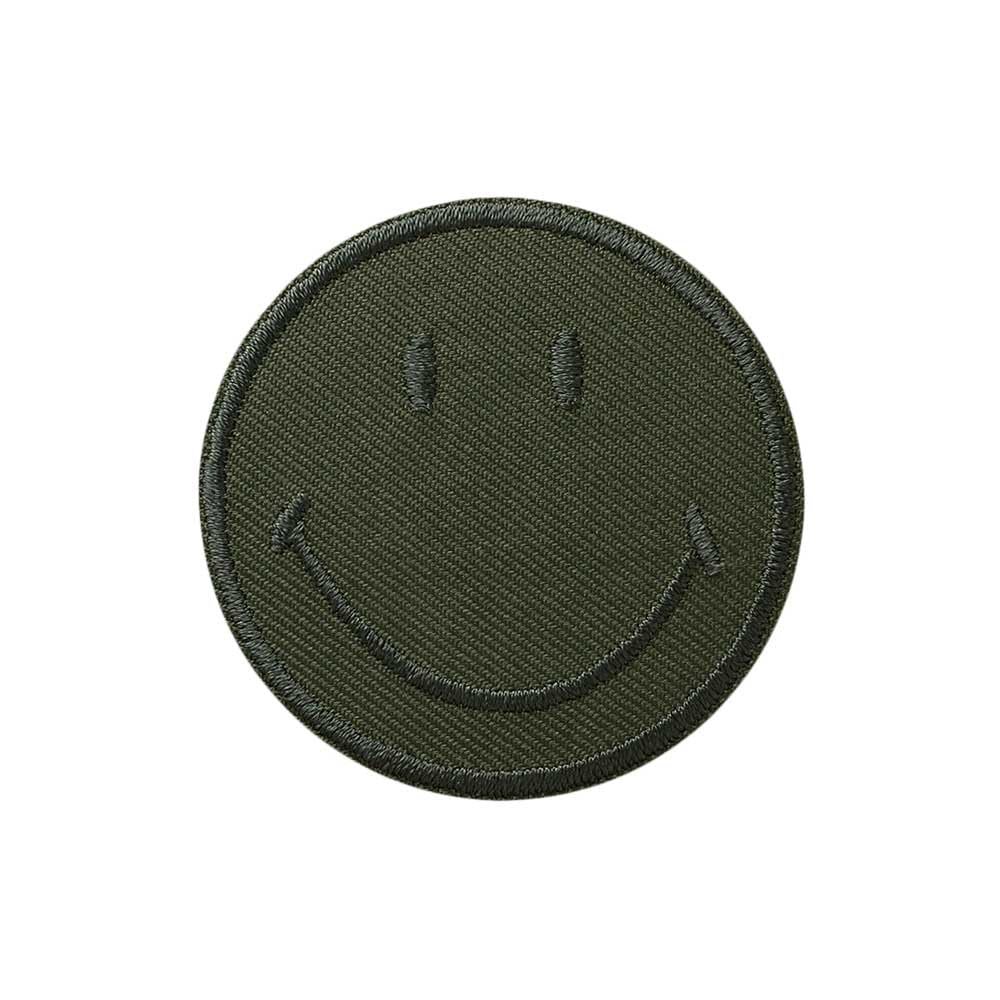 Mono Quick Smiley Patch - Iron-On or Sew-On, 5 x 5 cm (Green)