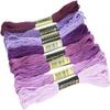 ININOSNP Cotton Yarn and Embroidery Thread Set, Cross-Stitch, Knitting and Sewing Accessories (Purple Series, 8 Pieces) view 1