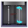 GDHKDDFL Adjustable Sink Support Legs, Drill-Free, Stainless Steel, 42–52 cm view 3