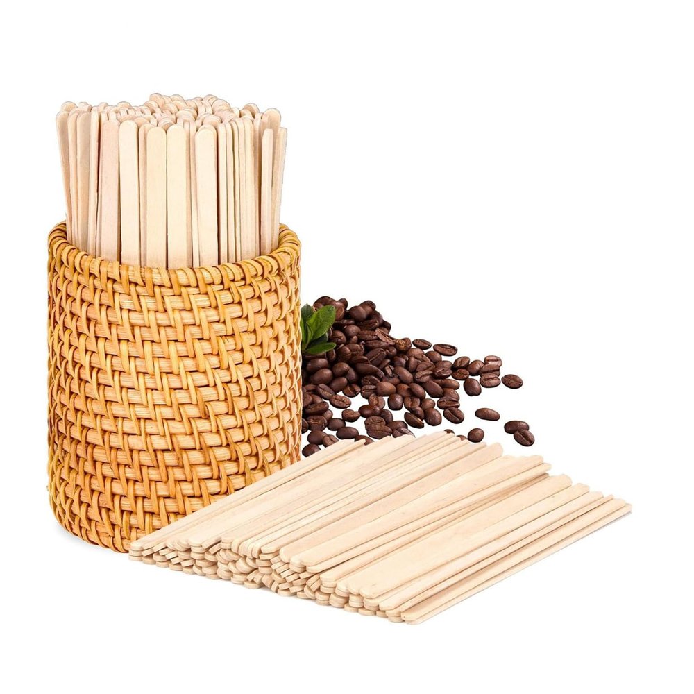 Smooth Wooden Stir Sticks, 100-Pack