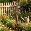 KOBONA Three Calla Lily Garden Stake, 2026 Flame-Finished Copper Sculpture with Bells, Handmade 61 cm Tall Flower Stake in Rustic Copper Look view 2