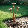 KOBONA Three Calla Lily Garden Stake, 2026 Flame-Finished Copper Sculpture with Bells, Handmade 61 cm Tall Flower Stake in Rustic Copper Look view 3