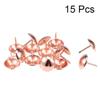 OIFAODAO Upholstery Nails, Pushpins for Furniture, 15 Pieces, 19 mm x 23 mm, Antique Round Rose Gold Tone view 2