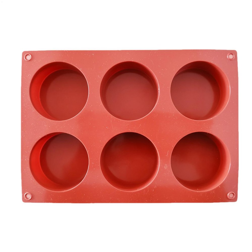 6 Grid Round Silicone Baking Mold