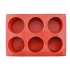 6 Grid Round Silicone Baking Mold view 1