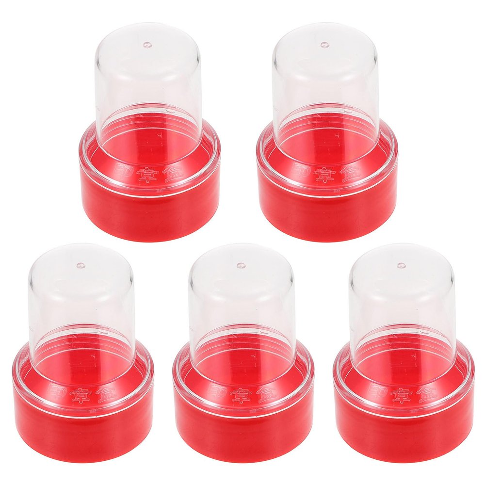 TEHAUX Red Plastic Stamp Storage Box with Seal Closure