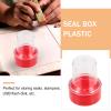 TEHAUX Red Plastic Stamp Storage Box with Seal Closure view 3