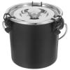 Kisangel Black Round Stainless Steel Charcoal Bucket with Airtight Lid view 1