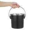 Kisangel Black Round Stainless Steel Charcoal Bucket with Airtight Lid view 4