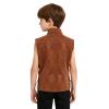 Winying Boys' Renaissance Pirate Vest, Dark Brown, 122–128 view 2