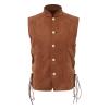 Winying Boys' Renaissance Pirate Vest, Dark Brown, 122–128 view 3