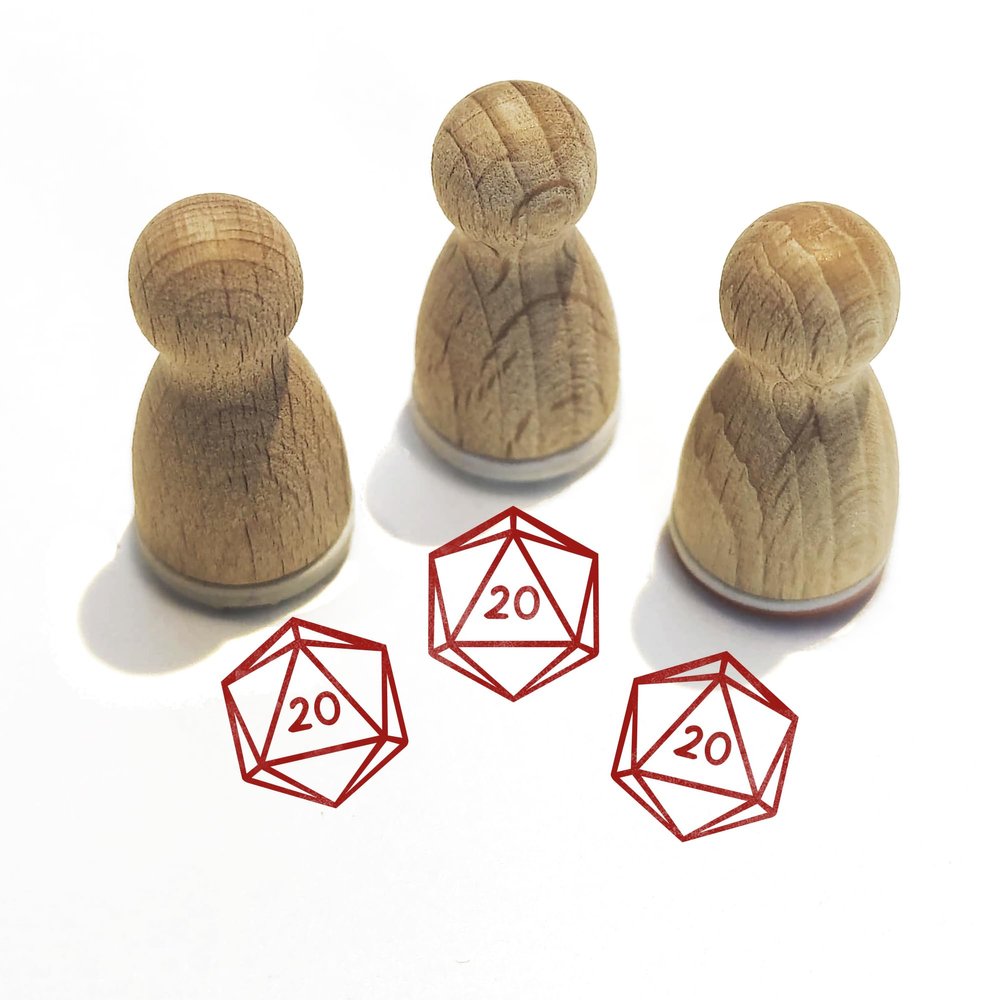 Stemplino Mini Stamp D20 Dice 12mm